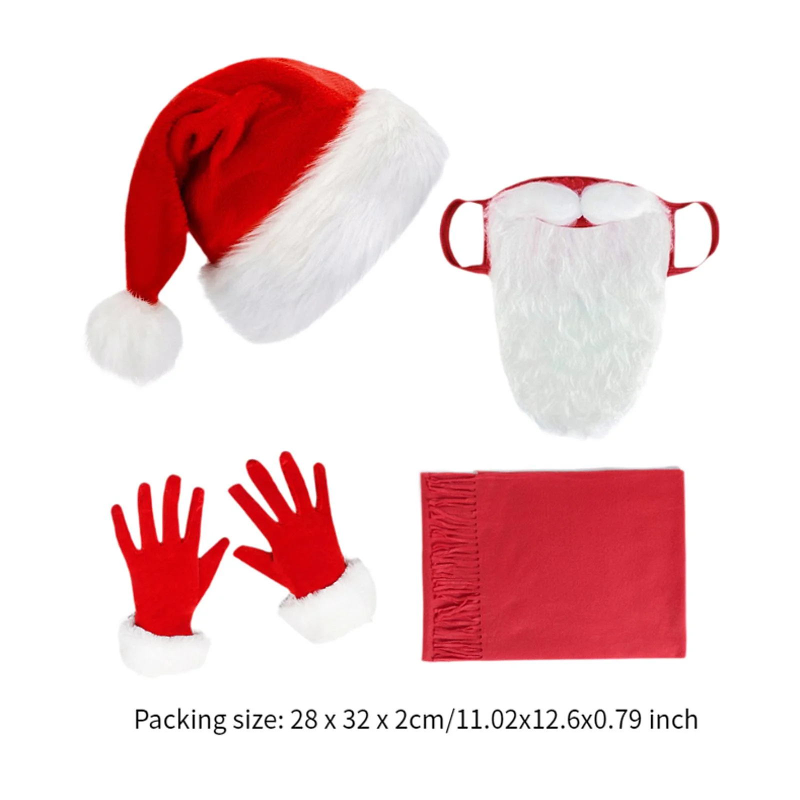 Copri barba di Babbo Natale Copri viso divertente con cappello da Babbo Natale Accessorio per costume per donne e uomini Decorazioni per bambini per le vacanze di Natale