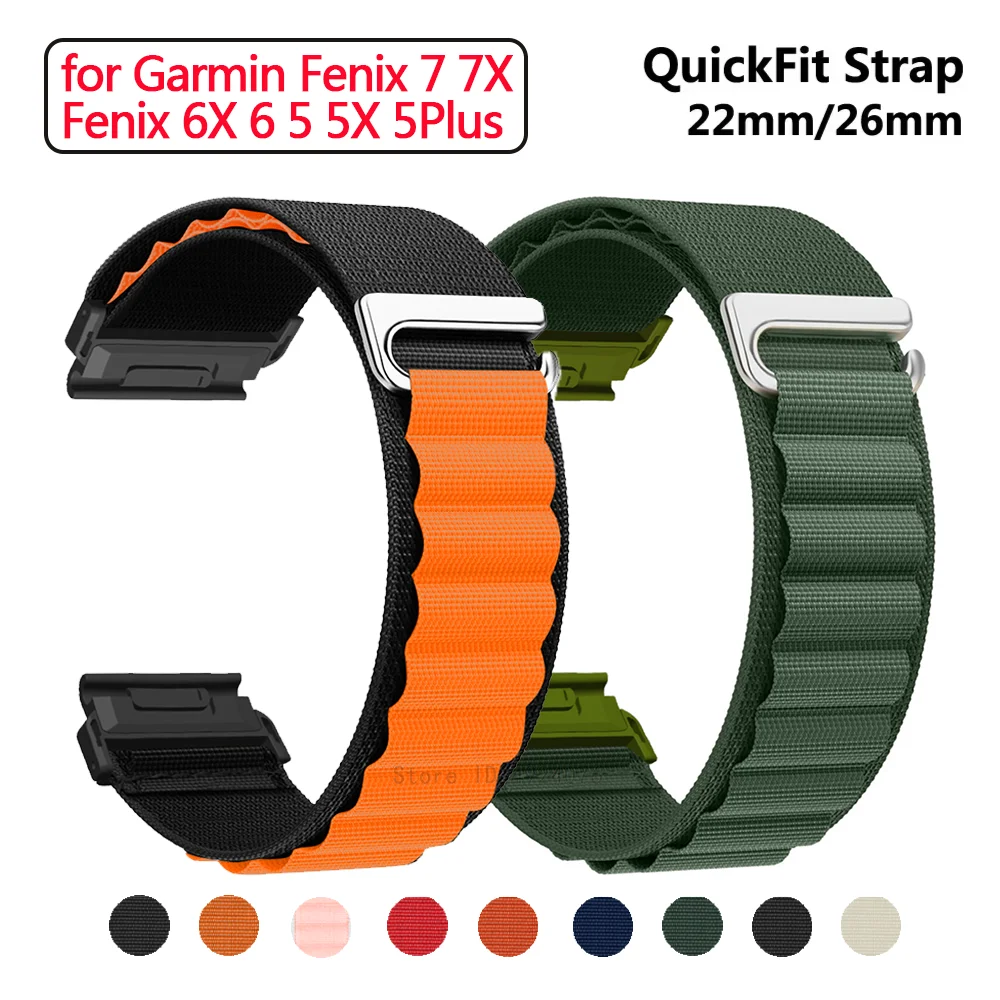

Быстросъемный нейлоновый ремешок для Garmin Fenix 7X 7Pro 6X 6 5X 5Plus 3HR Forerunner 965 955 935 945 Enduro 2 Браслет 22 мм 26 мм