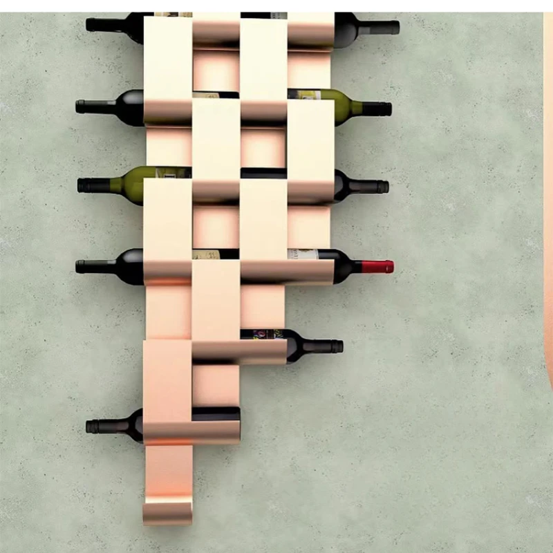 Ferforje Duvara monte Şarap Rafı Bar Bar Modern Basit Şarap Rafı Restoran Duvara monte Yaratıcı Şarap vitrin rafı