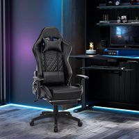 Gaming Chair with Footrests Ergonomic Computer Chair With Massage Function Height Adjustable Armchair Chair Thickened Seat Black