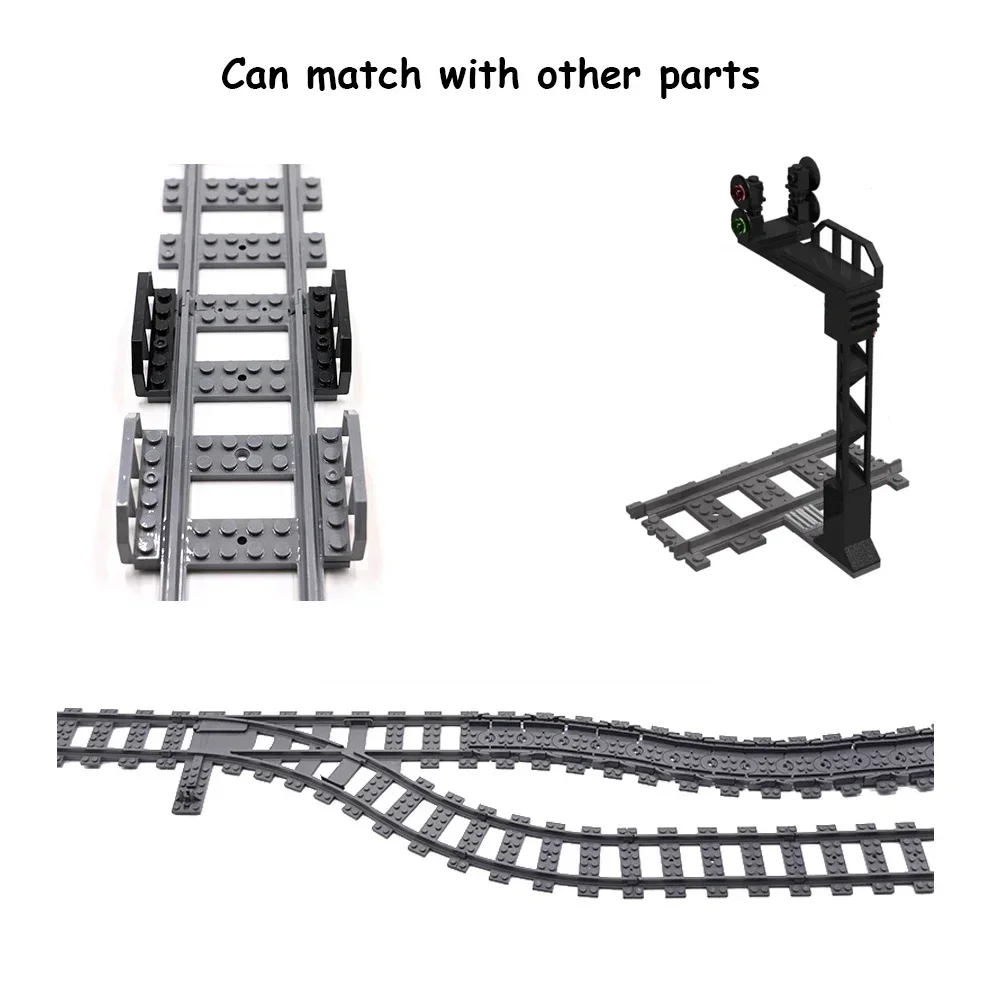 Building Blocks City Trains Tracks Soft Straight Curved Cross Rails Remote Control Furcal Tracks MOC Creative Railways DIY Toys