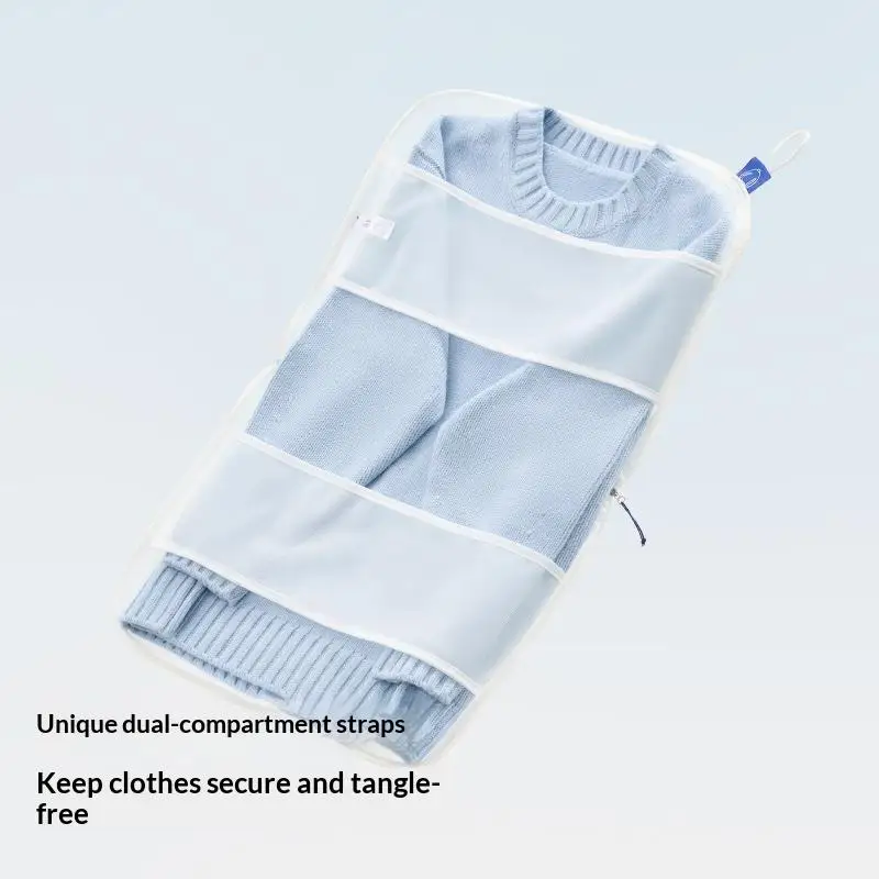 Fine Mesh Laundry Bag Reusable Double Fixed Belt Delicate Clothes Protector for Home Washing Machine Travel Use