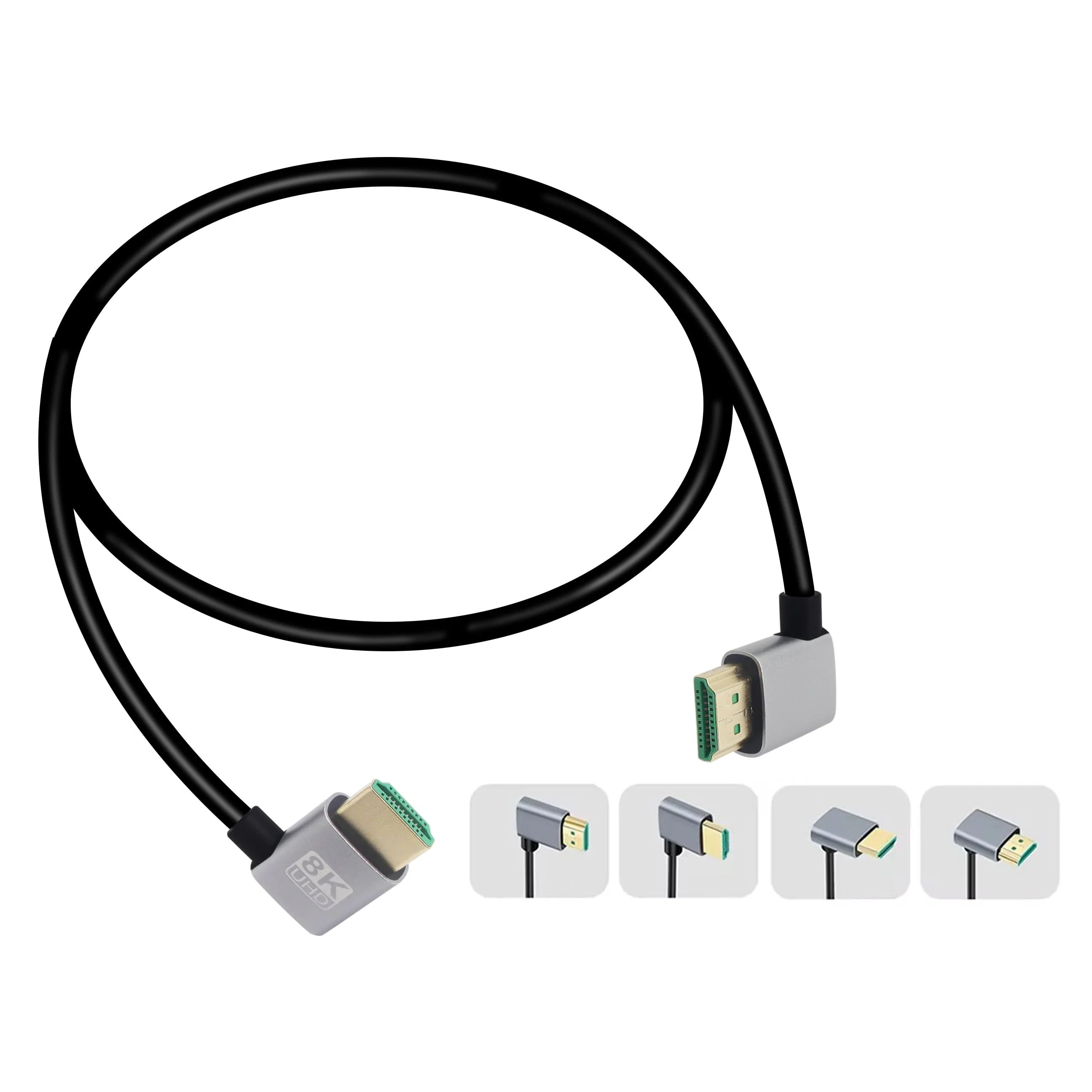 

8K 90 Degree Up/Down/Left/Right Angle HDMI-compatible2.1 Cable Support 8K@60Hz ARC HDCP 3D HDR for Laptop PC Monitor HDTV