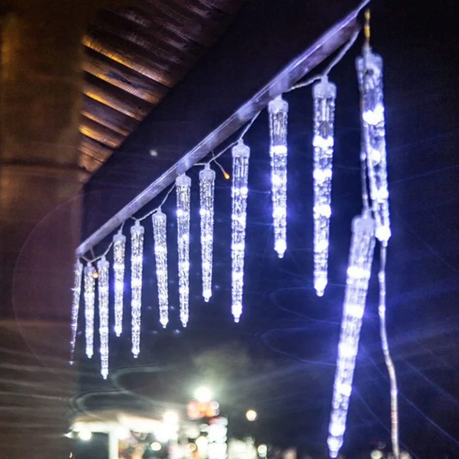 20 Buizen Kerst Ijspegellicht Buiten Kristal Ijspegel Snaarlicht 8 Modi Koppelbaar Hangend Slinger Licht Voor Vakantie Decor