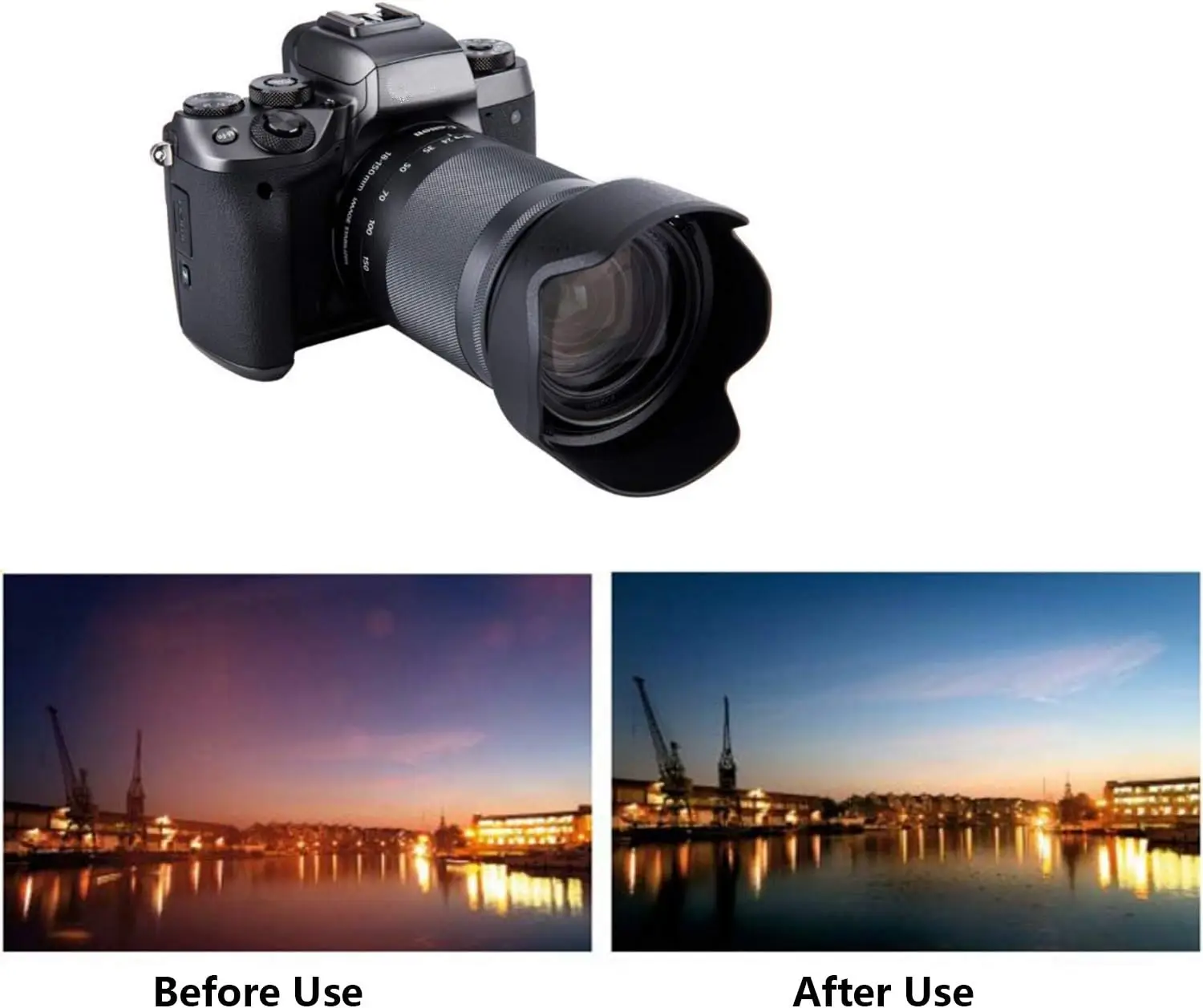 غطاء غطاء رأس لعدسة الحربة ، واقي شاشة زجاجي لكانون 18-من نوع Bayonet ، 18-من خلال عدسة STM EOS R7 R10 M50 II