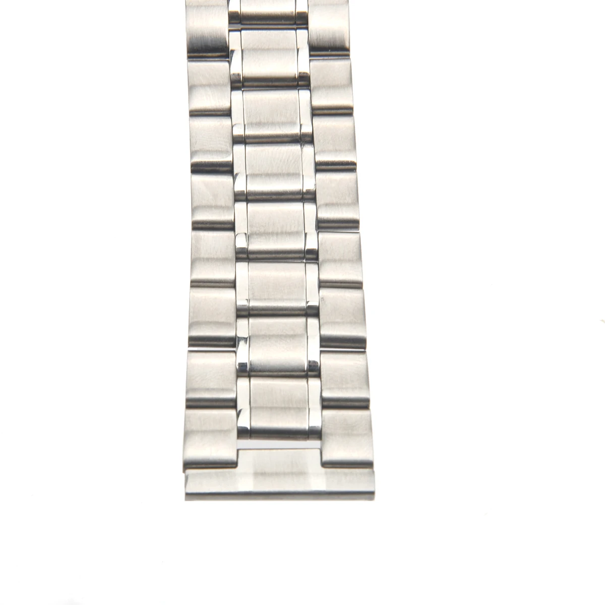 

24mm Stainless Steel Watch Band Straight End 170mm Length 3 5mm Thickness Durable Clasp Silver Replacement Strap