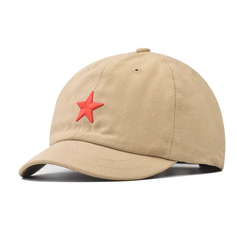 Short Brim Baseball Cap for Men Deisgner Red Star Embroidery Summer Caps for Men Women Sun Hat Cotton Casual Hats