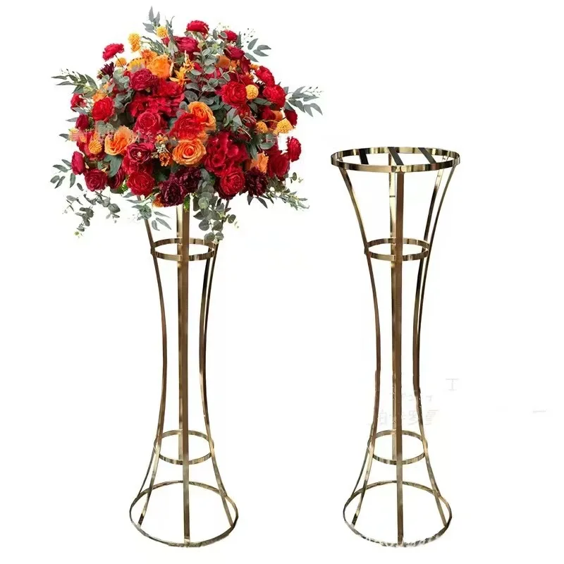 

2-10pcs Gold Flower Rack Modern 80cm Wedding Table Centerpiece Event Road Lead Party Flowers Stand Home Hotel Decoration