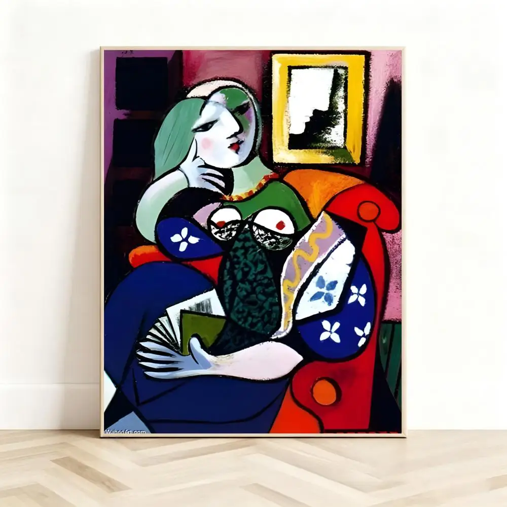 Innovative Artist P-Pablo Picasso Poster Classic Self-Adhesive PP Wall Sticker for Living Room Bar Decor Gift