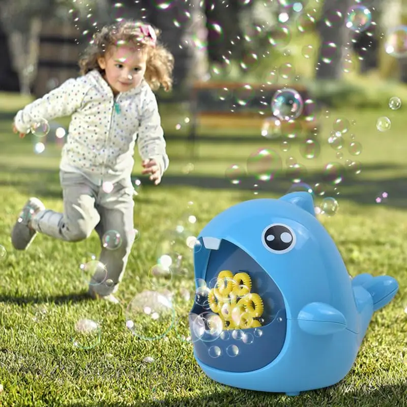 Electric Bubble Maker Toy para crianças Máquina automática de dinossauros Shark Bubble Maker Presente de aniversário para crianças Festa ao ar livre Verão