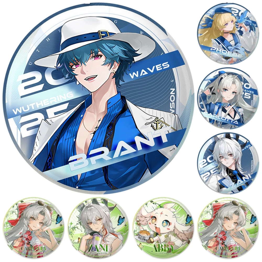 

58 мм игра Wuthering Waves Карлатта Монтелли Фиби Брант Зни Абу Косплей Костюм Значок Булавка SPTE Жесть Брошь Опора ﻿