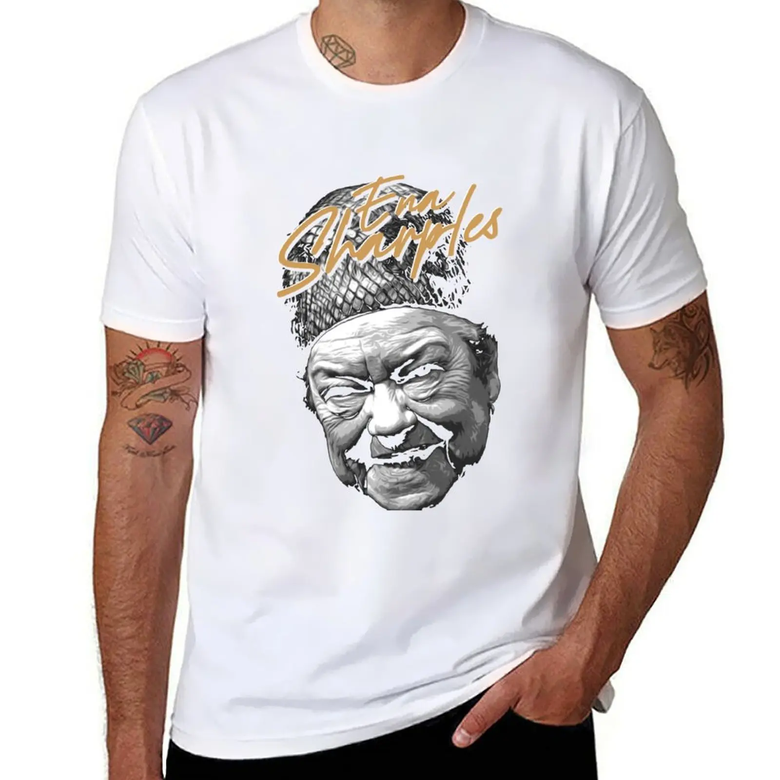 

Футболка ENA SHARPLES, мужские футболки с принтом, мужская футболка, футболка из плотного хлопка, мужская повседневная футболка