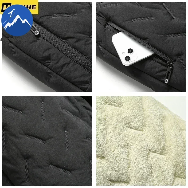 8XL 겨울 두꺼운 남성용 다운 팬츠 고품질 패션 드로스트링 스포츠 팬츠 남성용 조거 아웃... - 4