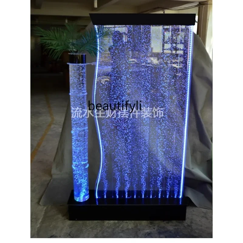 NQ شاشة كبيرة فقاعة جدار ستارة الماء خزان الأسماك الديكور المدخل التقسيم الإبداعية Waterscape خزانة مشروبات ستارة حمام
