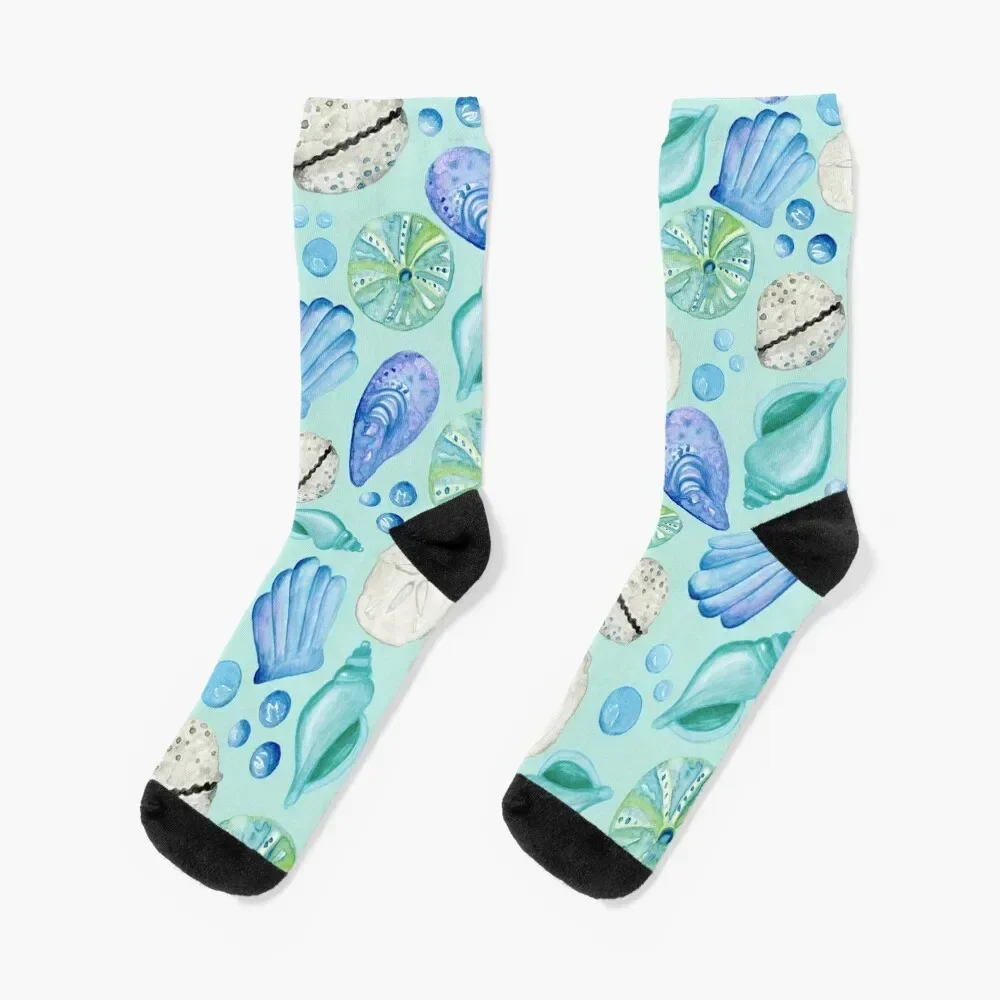 

Watercolor Seashell Explosion - Beachcomber Dream Socks cotton christmas stocking Socks Girl Men's