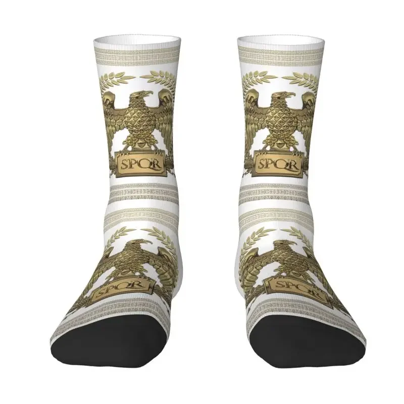 Kawaii Roman Empire Gold Imperial Eagle Socks Women Men Warm 3D Print Rome SPQR Football Sports Socks