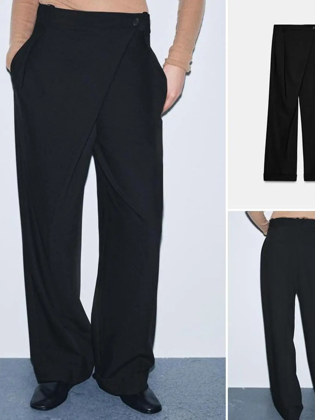 Casual commuter sle assimétrico cintura calças versátil meados de cintura solta ajuste senhoras faion outono inverno nova chegada