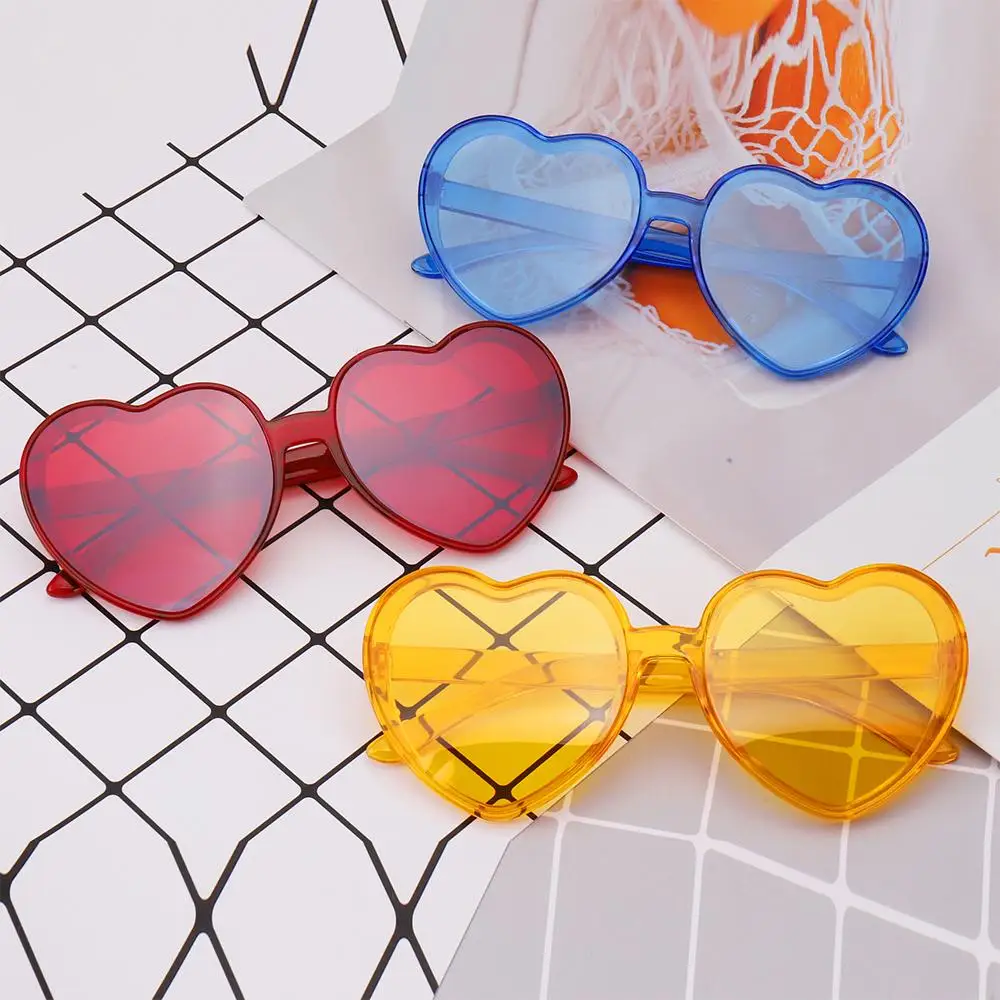 Heart-Shaped Sunglasses UV400 Protection Sun Glasses Trendy Retro Fashion Cosplay Eyewear Party Glasses Apparel Accessories