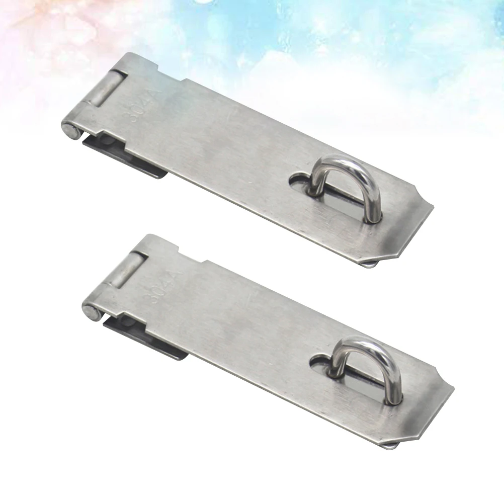 

2 Pcs Stainless Steel Lock Plate Padlock Hasp Door Clasp Gate and Staple Outdoor
