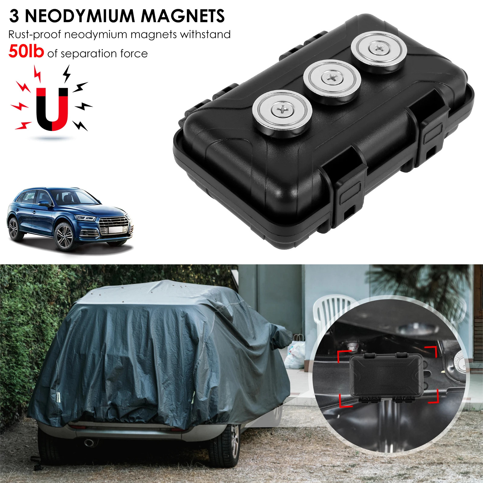 1-2 pezzi aggiornato nuovo portachiavi magnetico impermeabile sotto la scatola delle chiavi in pelle dell\'auto scatola multifunzionale per chiave