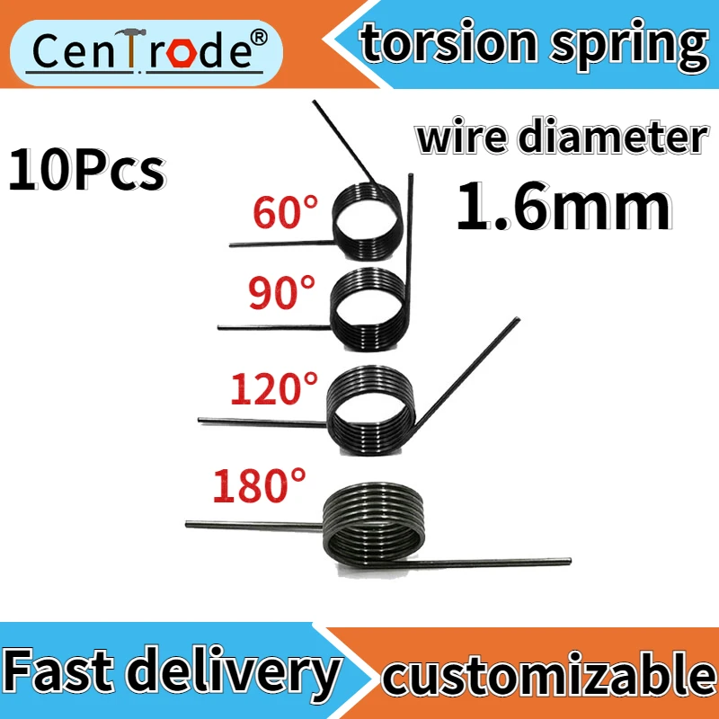 Wire diameter 1.6mm V-type spring torsion spring small torsion spring torsion spring Angle 180/120/90/60 degree 10piece