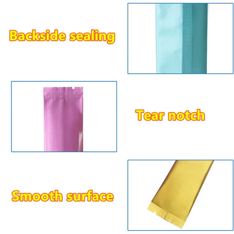 500pcs Colors OpenTop Aluminum Foil Bag Party Ground Coffee Fruit Dried Milk Powder Liquid Honey Trial Heat Sealing Pouches