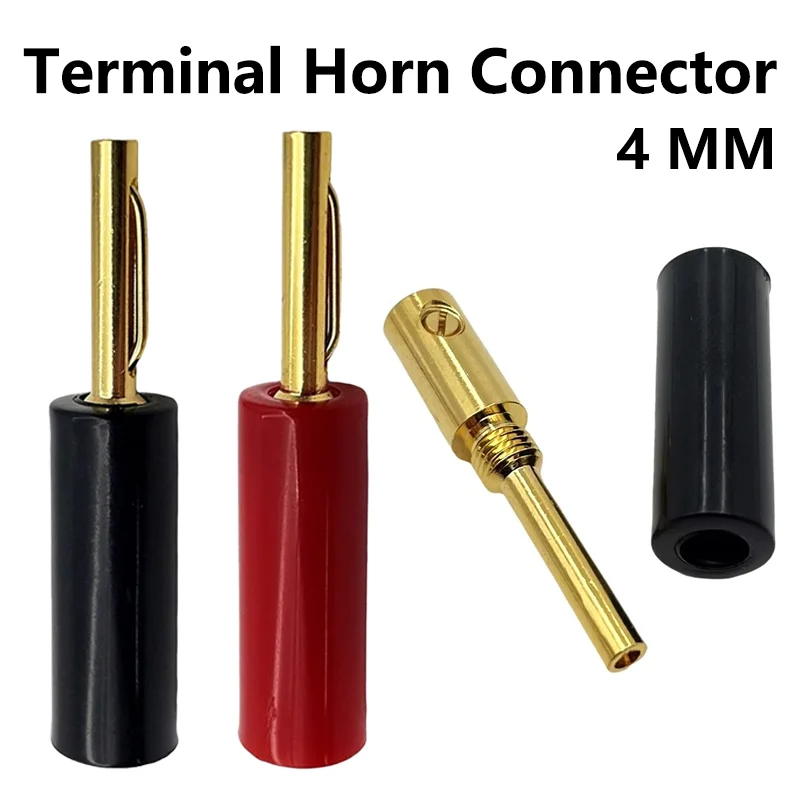 

8Pcs NewType 4mm Pure Copper Gold Plated Red and Black Needle Plugs Musical Speaker Pin Banana Plug Connectors