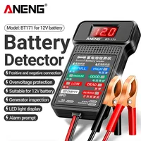 ANENG BT-171 12V Digital Battery Tester Car Battery Indicator with Alligator Clips LED Battery Status Indicator Electrician Tool