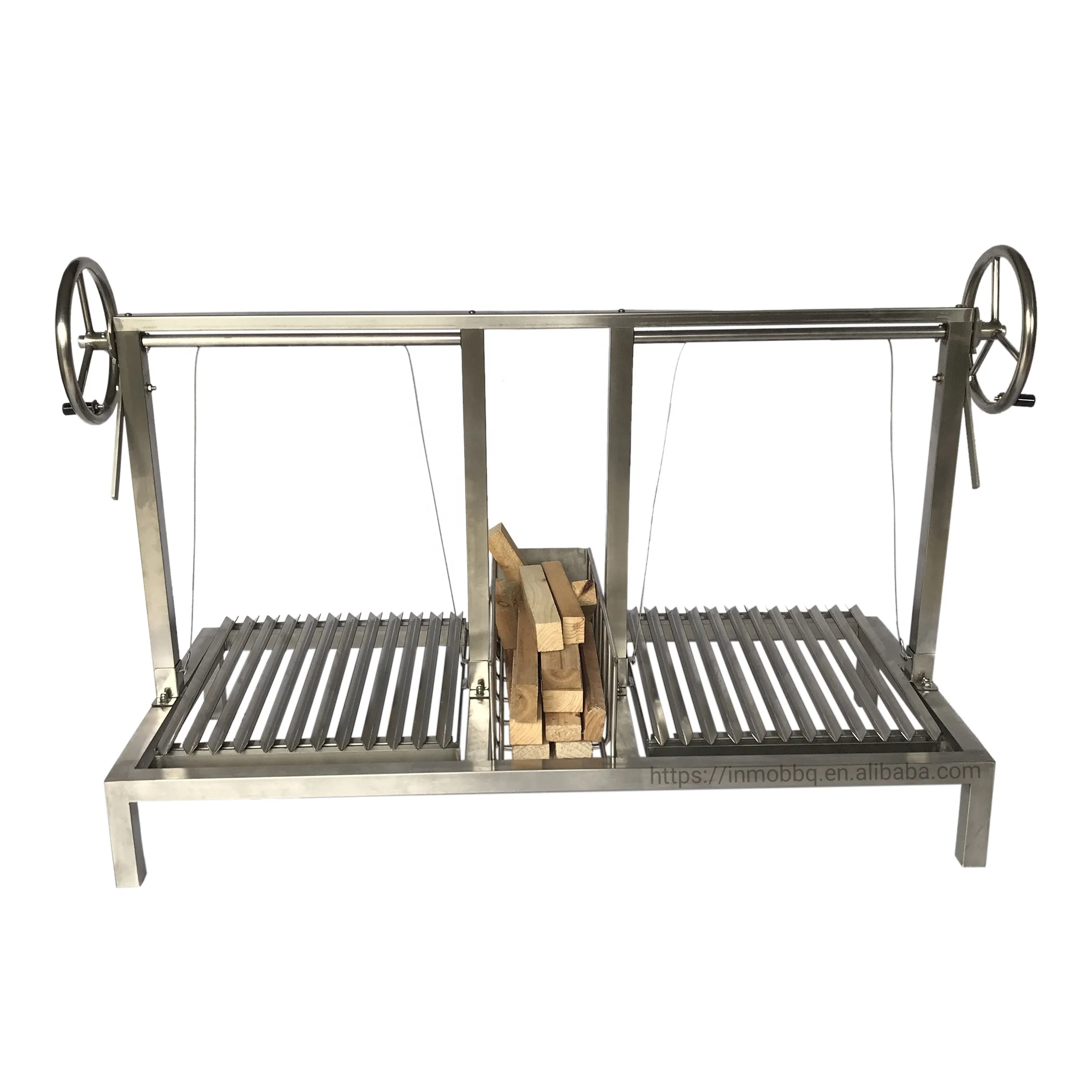 

Stainless Steel Grill with Brasero Argentine Charcoa Parilla Outdoor BBQ Grill