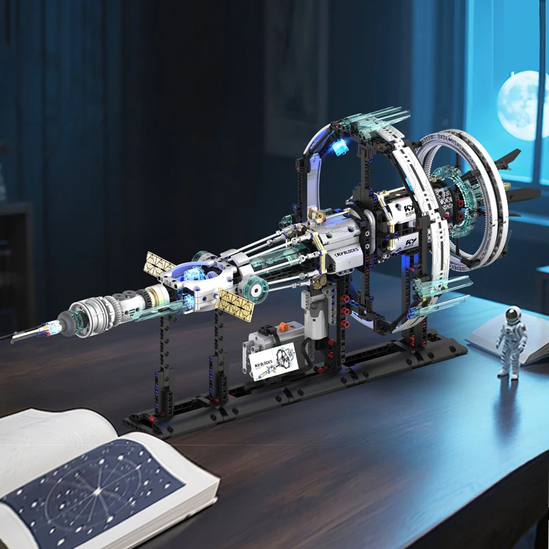 

Alien Space Station Frigate Building blocks Technology Machinery Assembly Model Spaceship Creative Ornament Toy Gift