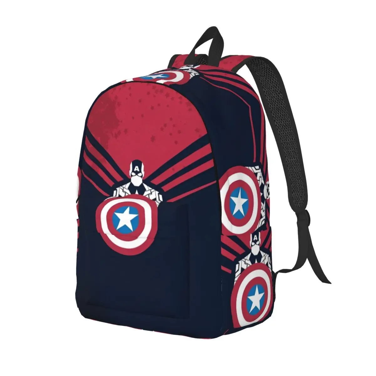 Ransel Logo Captain America Ransel Harian Tas Sekolah Menengah Uniseks Pelajar Desain Ransel Besar