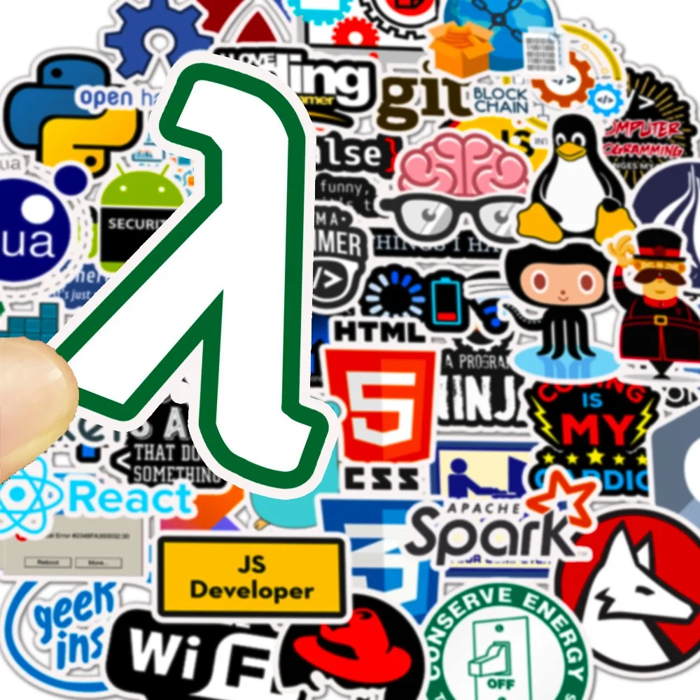 50 قطعة برمجة ديكور المنزل ملصقات الكتابة على الجدران المهوس بيثون الإنترنت Php دوكر Html بيتكوين كتاب الهاتف ملصق الاطفال هدية