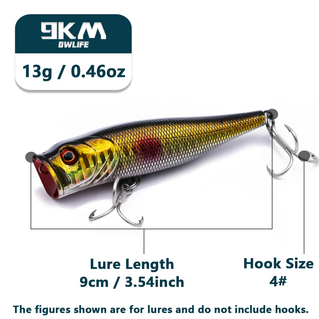 Popper Angelköder Salzwasser 7 ~ 9 cm Striper Hecht Lachs Köder Bass Topwater Angelköder Popper Angelstopfen mit Drillingen