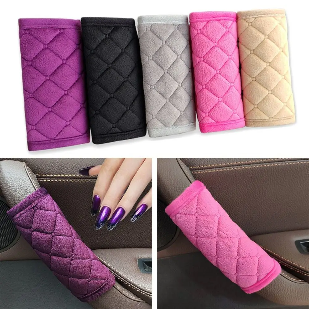 Hot Sale 1Pair Car Door Inner Handle Protective Cover Soft Plush Armrest Handle Protector Internal Auto Door Handrail Covers