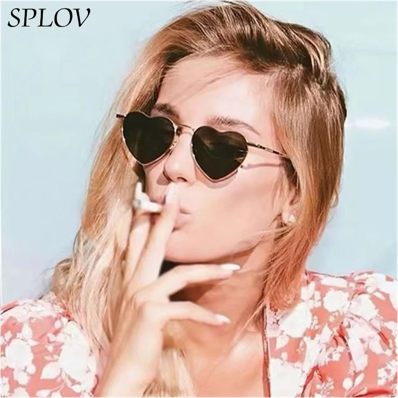 SPLOV Retro Prescription Sunglasses Women's Heart Shaped Metal Frame Design Fashionable Customized Prescription Lens Sunglasses