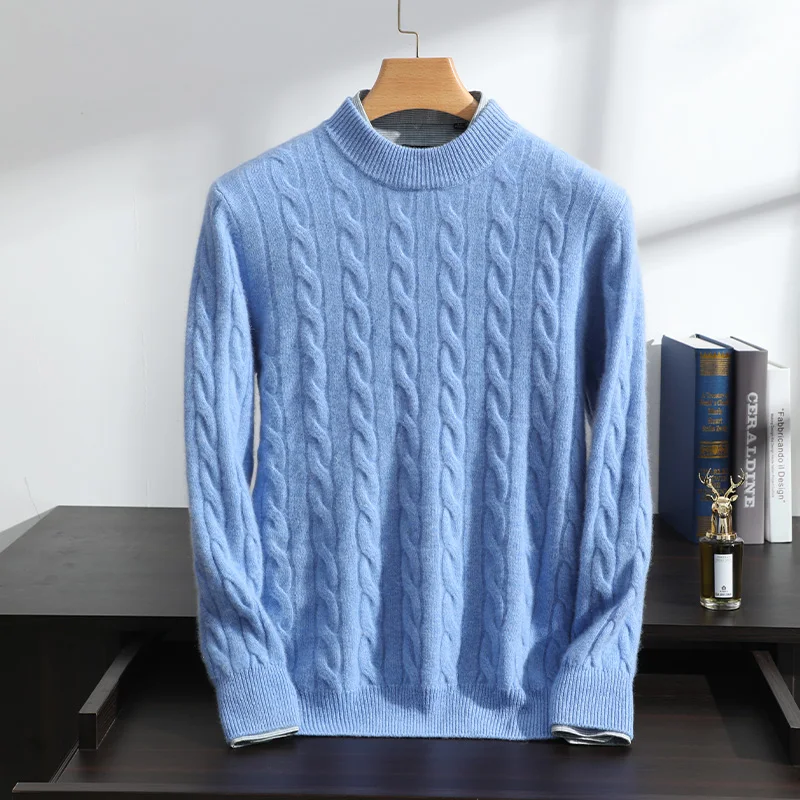 

KOIJINSKY Spring, autumn and winter men's cashmere thickened twist O-neck sweater