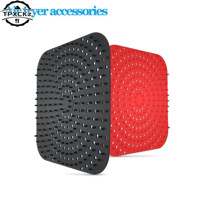 Reusable Silicone Air Fryer Liner Mat Non-Stick Steamer Pad Baking Inner Liner Cooking Mat For Kitchen Accessories Round Square