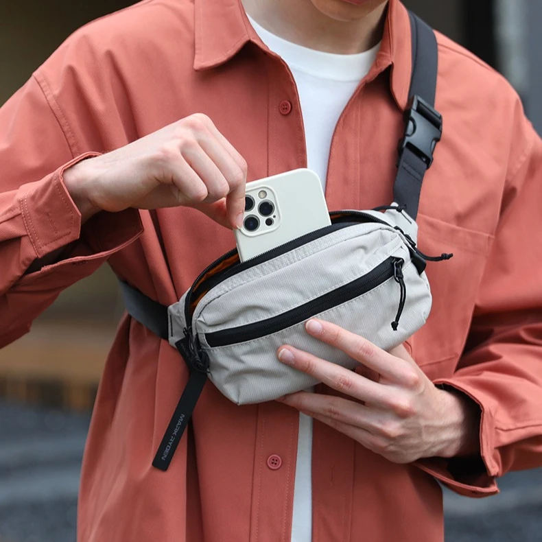 

Lightweight nylon cloth waterproof crossbody bag men's shoulder bag leisure function fashion multi-function chest bag