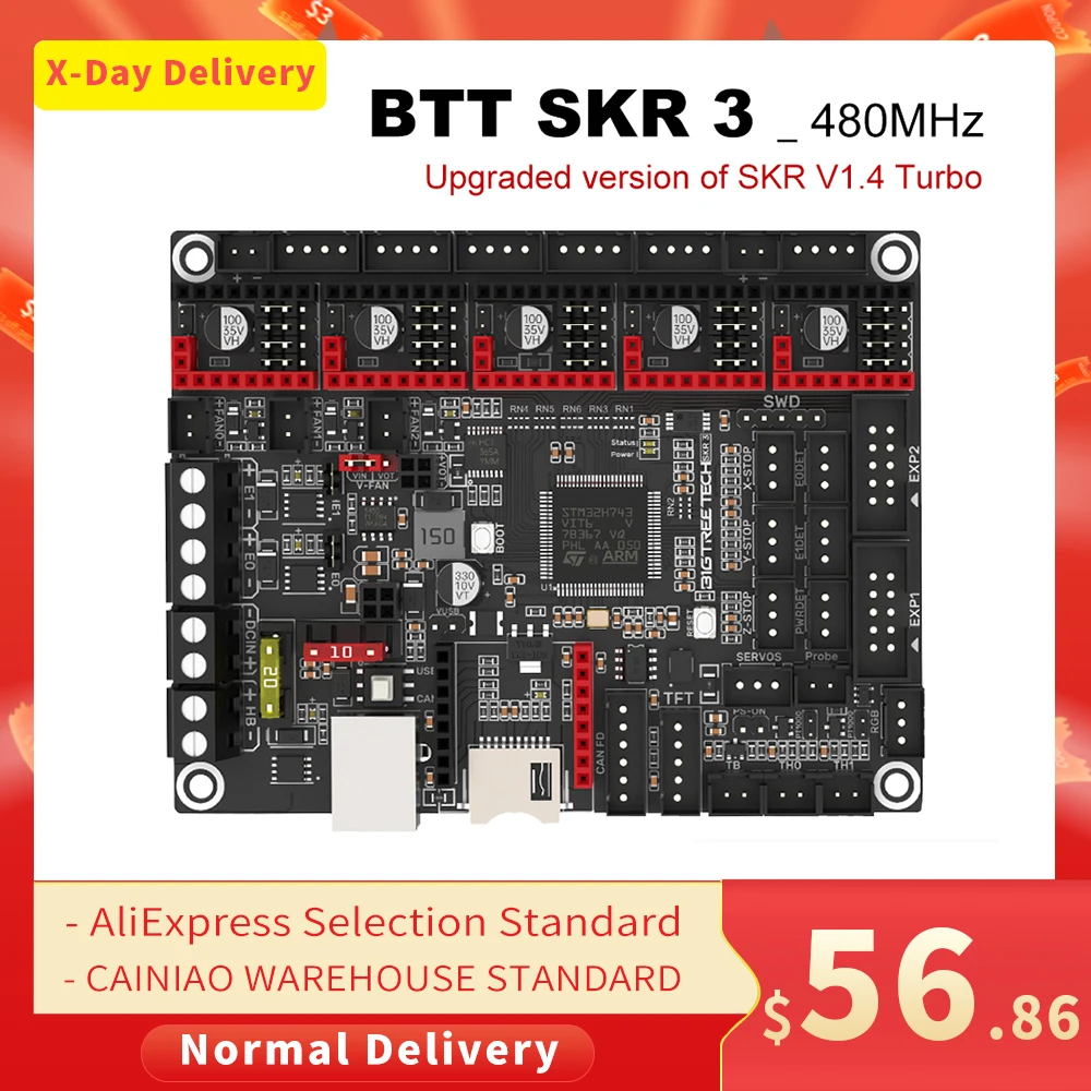 BIGTREETECH-SKR 3 Placa-Mãe, TMC2209, Atualização TMC5160, BTT, SKR V1.4, Turbo, Peças de Impressora 3D para Ender 3, V2, Ender5, Raspberr, Kit DIY