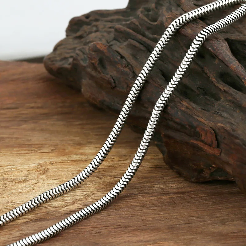 

925 Sterling Silver Thai Style Snake Chain Necklace 3mm Long Lariat Chain Unisex Boho Jewelry Gift