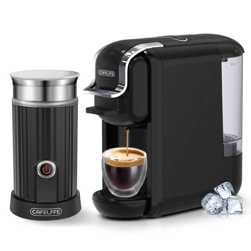 

CAFELFFE 4 in 1Multiple Capsule Coffee Machine Hot/Cold DG Cappuccino Nes Small Capsule ESE Pod Ground Coffee Cafeteria 19Bar