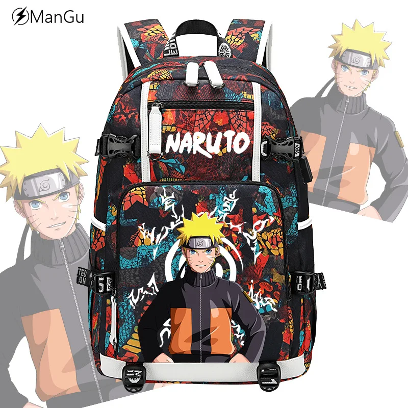 Naruto New Cartoon Student Schoolbag Stain-Resistant Casual and Lightweight Shoulder Pad Waterproof Large Capacity Backpack