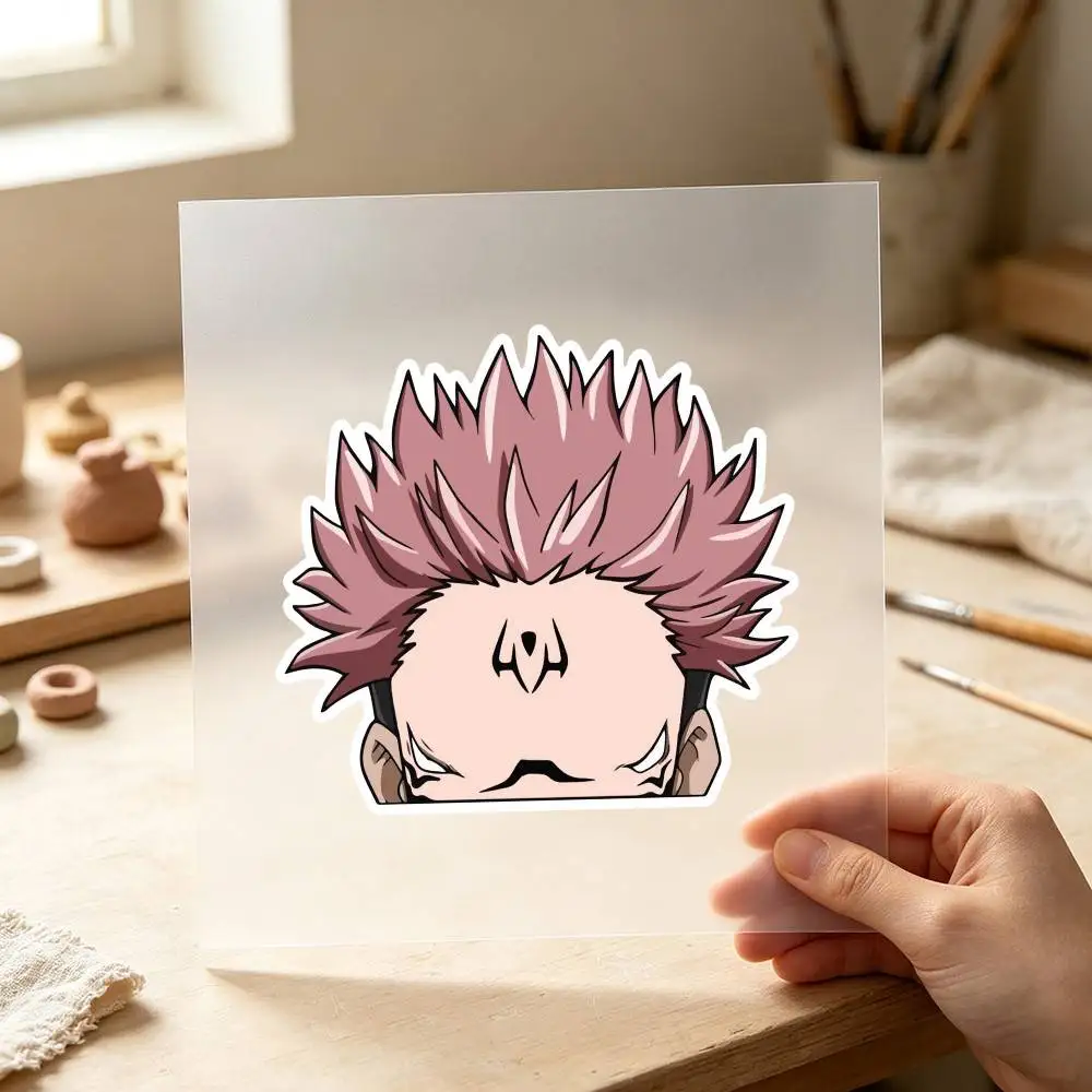 Anime JJK Ryomen Sukuna Minimalist Waterproof Stickers For Decorating Car Windows Motorcycles And Computers.