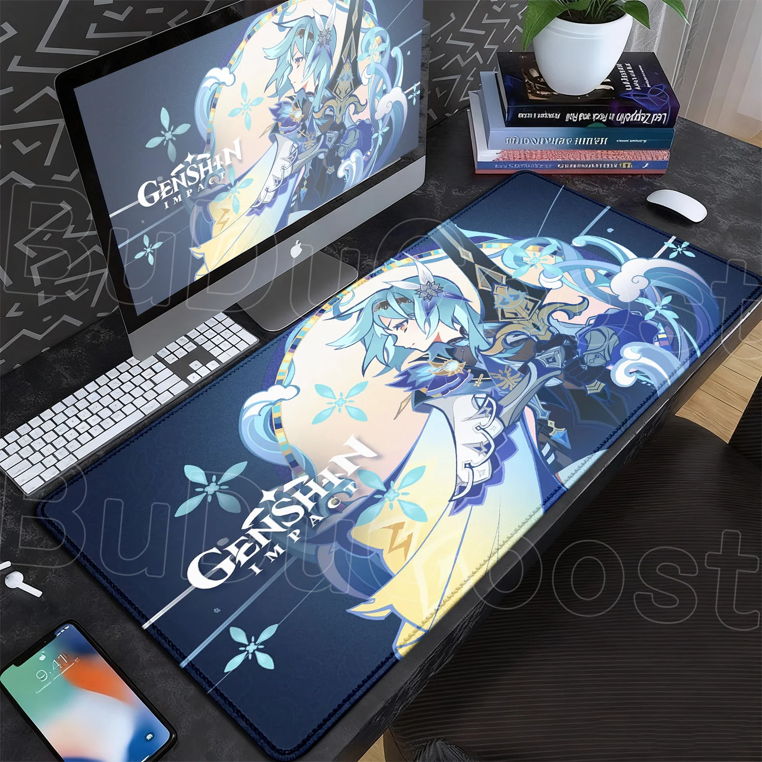 Eula Mouse Pad Non-slip soft HD Speed  Rubber Gamer Balance Computer Mat Laptop Office Large XXL Desk mat Game Genshin Mouse pad view 3