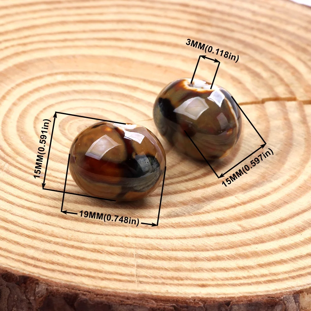 3Pcs/Bag 19MM Ceramic Round Dispersed Beads DIY Handmade Bead Material Bracelet Necklace Jewelry Loose Bead Accessories
