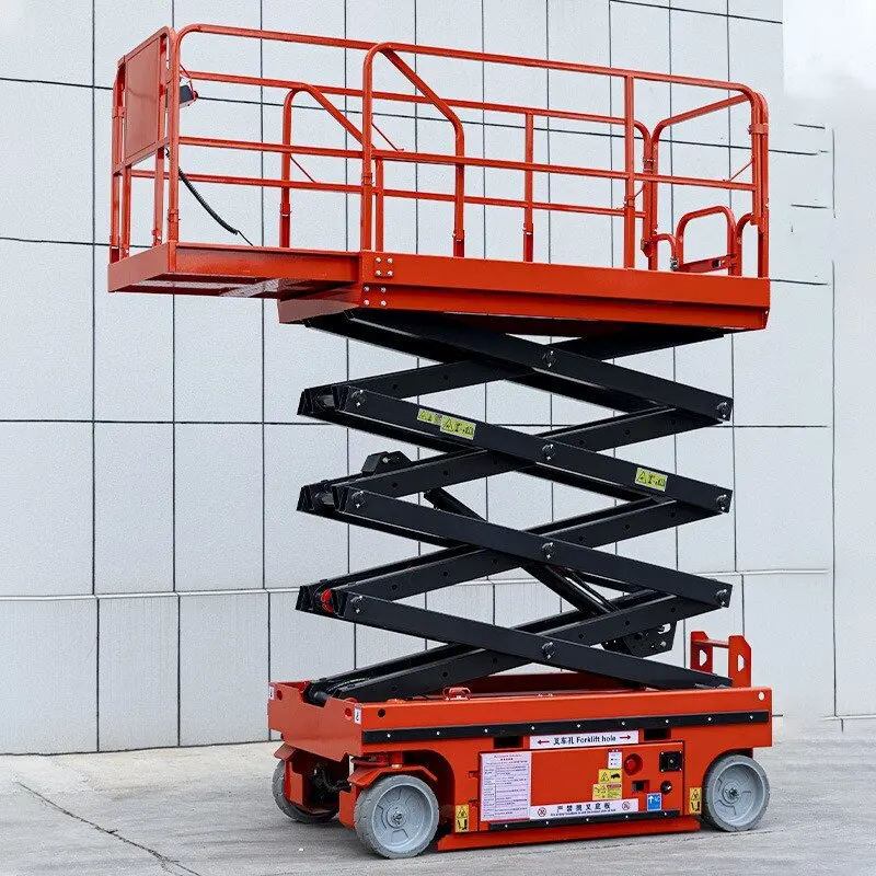 Fotografia 7: Plataforma de Trabalho Hidráulica Móvel de Alta Qualidade, Elevador de Tesoura sobre Esteiras para Operações em Terrenos Irregulares