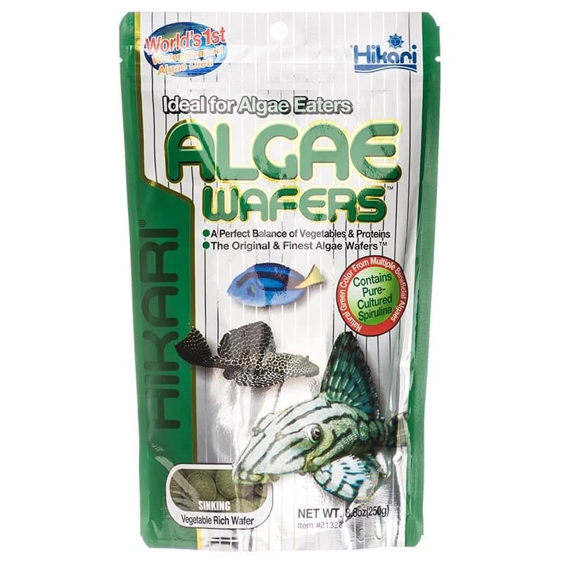 Hikari Obleas de algas Pleco y comederos de algas Alimento vegetal para peces doblados