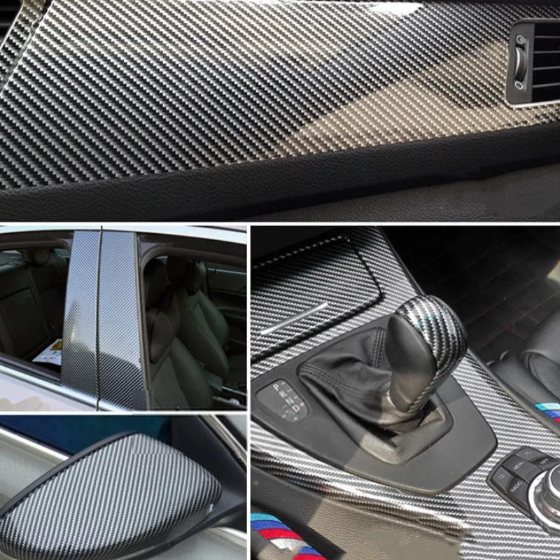 3D 6D Carbon Fiber Car Film Sticker, Self Adhesive Leather for Automotive Use Sheet, Vinyl Wrap Film Protective Film Stickers