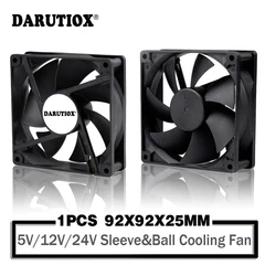 92mm 9225 soğutma fanı DC 5V 12V 24V 92x92x25mm soğutucu fanlar PC kasa CPU fırçasız soğutucu 9cm kol/çift bilyalı rulman radyatör