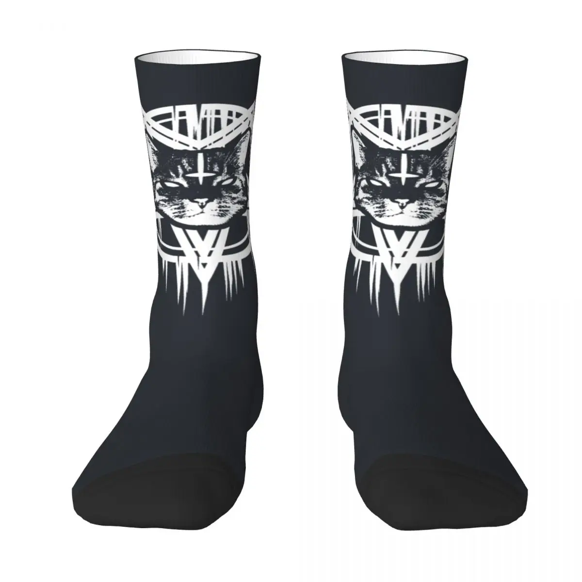 Baphomet Socks Autumn Satanic Black Metal Cats Stockings Retro Men Medium Soft Socks Graphic Skateboard Anti Slip Socks